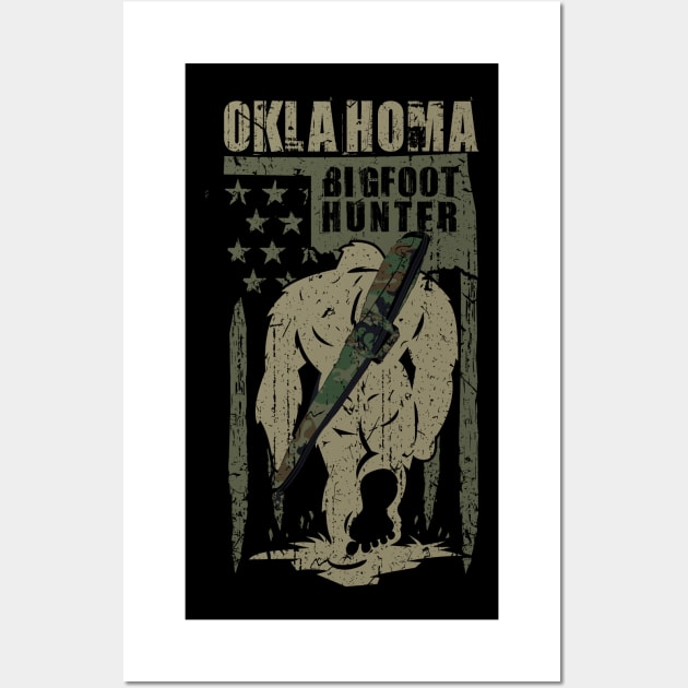 Oklahoma Bigfoot Hunter Wall Art by Tesszero